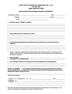 Foster Branch Hoa  Form