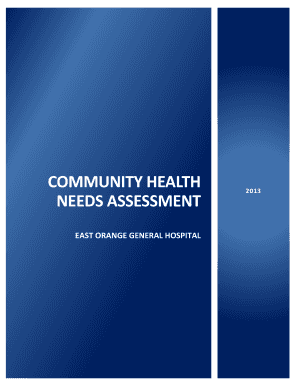 East Orange General Hospital Community Health Needs Assessment  Form