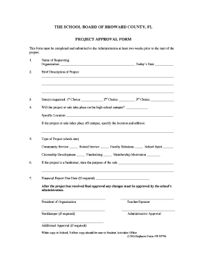 The School Board of Broward County, Fl Project Approval Form BCASC