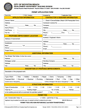 Boynton Beach Permit Application PDF the Building Officials  Form