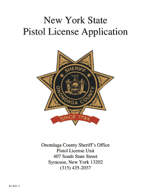 Pistol License Application Information Package Onondaga County