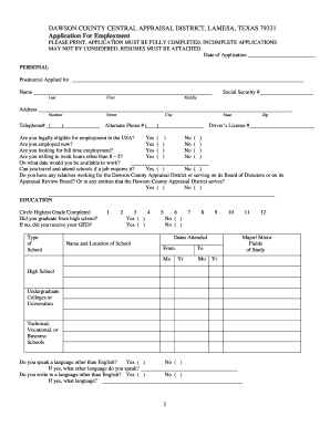 Dawson County Appraisal District  Form