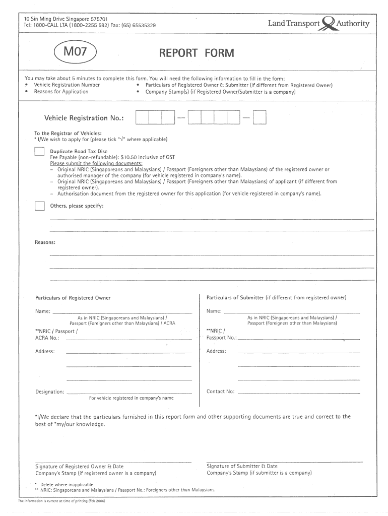  Lta M07 Form 2006