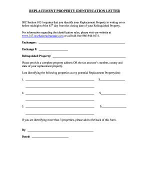 1031 Replacement Property Identification Form