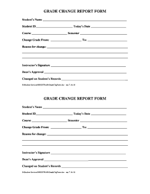 Grade Change Form