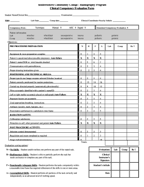 Radiographer Competency Checklist  Form