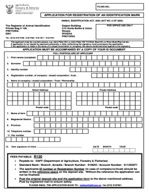 Mark of Identification  Form