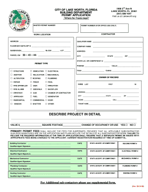 City of Lake Worth Building Department  Form