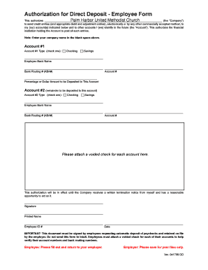  Simple Employee Direct Deposit Form 2008-2024