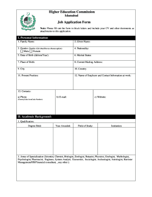 Hec Job Application Form