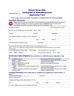  Hawaii Cna Reciprocity 2013