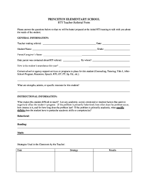 Rti Referral Form