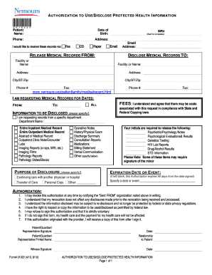 Nemours Authorization Form Nemours