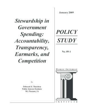 Thornton D Deborah Stewardship in Government Spendingaccountability Transparency Earmarks and Competition No 09 1 Public Interes  Form