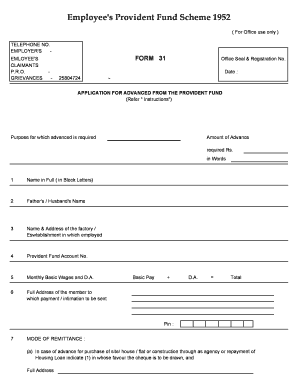 Epf Withdrawal Form 31 PDF