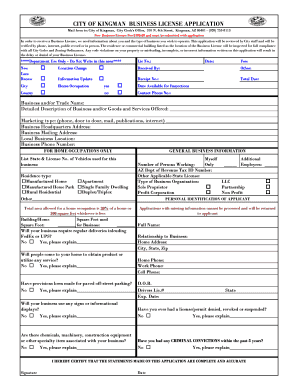 Kingman Az Business License  Form