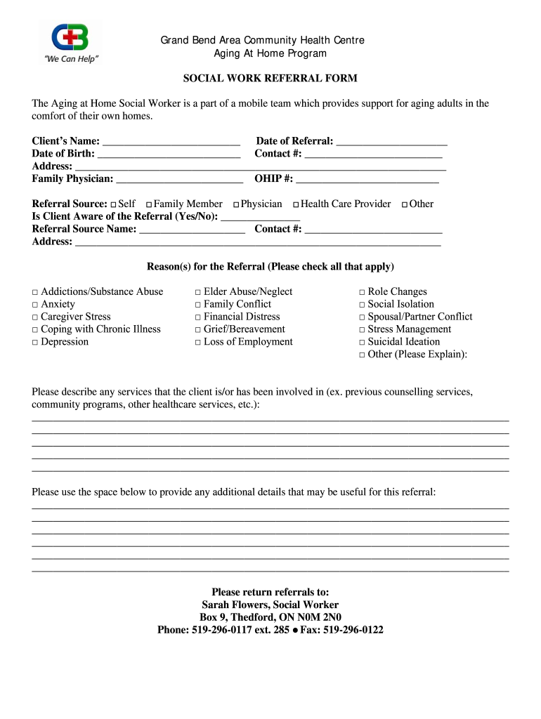 Case Notes Social Work Canada  Form