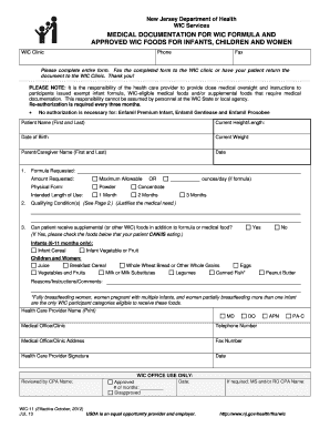  Wic Formula Form 2013-2024