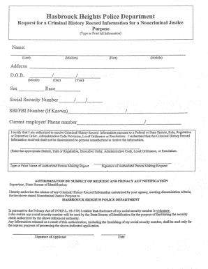 Firearms Permit Application Hasbrouck Heights Police Department  Form