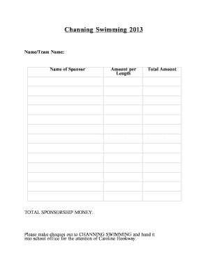 Swimathon Sponsor Form