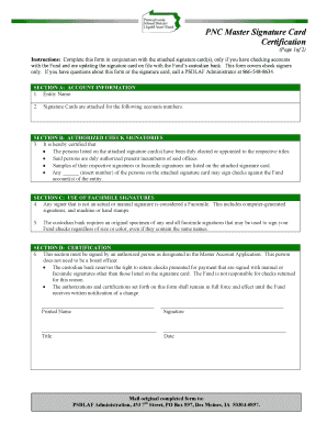 Pnc Signature Card Form