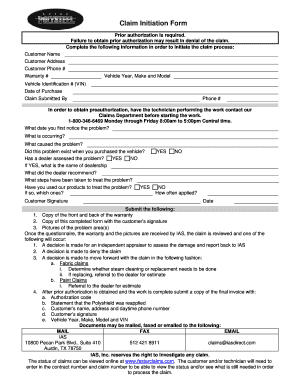 Polysteel Claim Form IAS