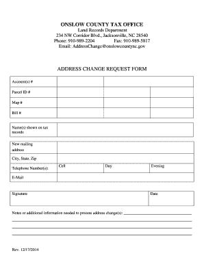 Onslow Tax Office  Form