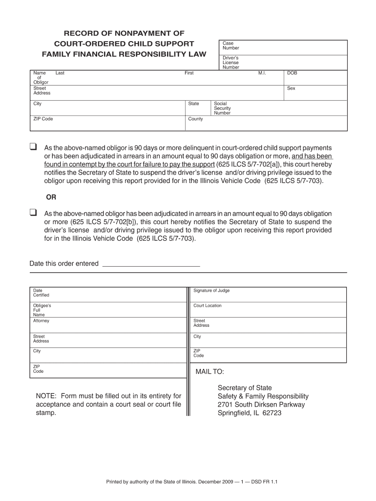 Dsd Fr 9 Illinois  Form