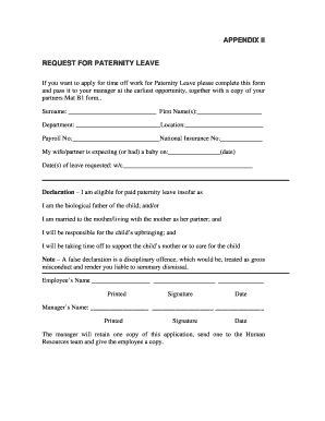 Paternity Leave Form PDF