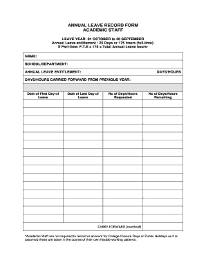 Annual Leave Form