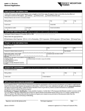 Wattsmart Business General Application Rocky Mountain Power Rockymountainpower  Form