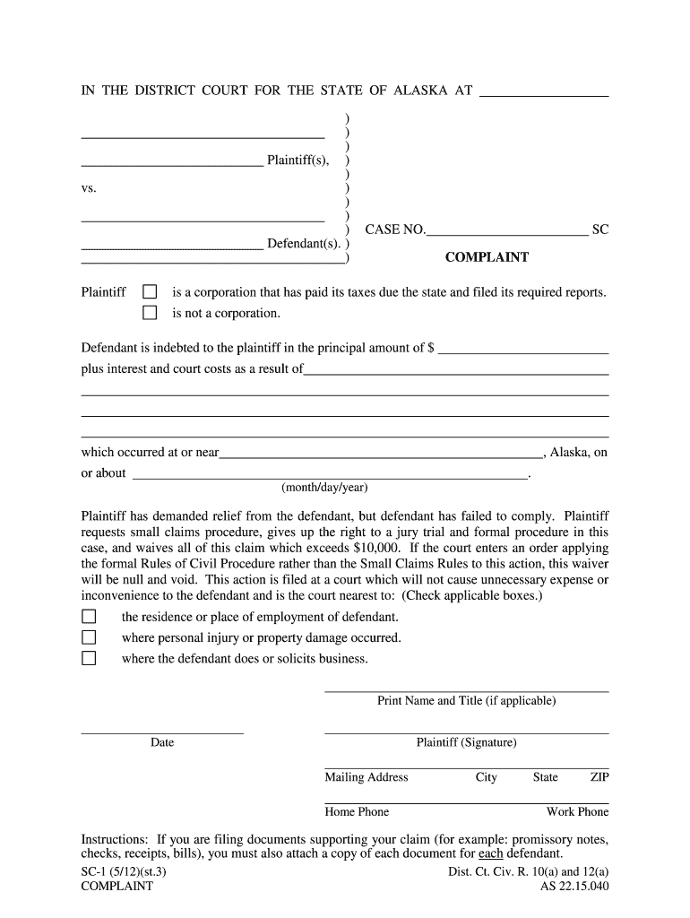 Alaska Sc 1  Form