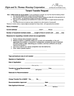 Tenant Transfer Form