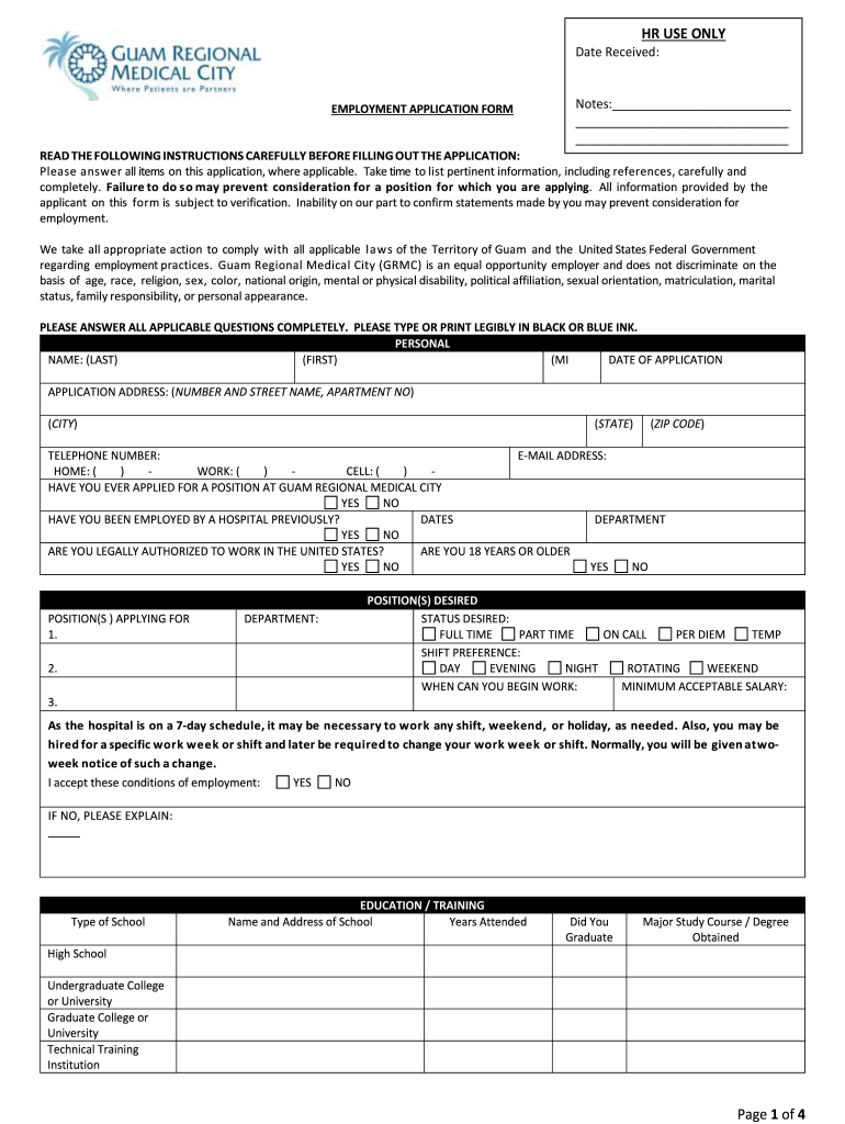 Grmc Application  Form