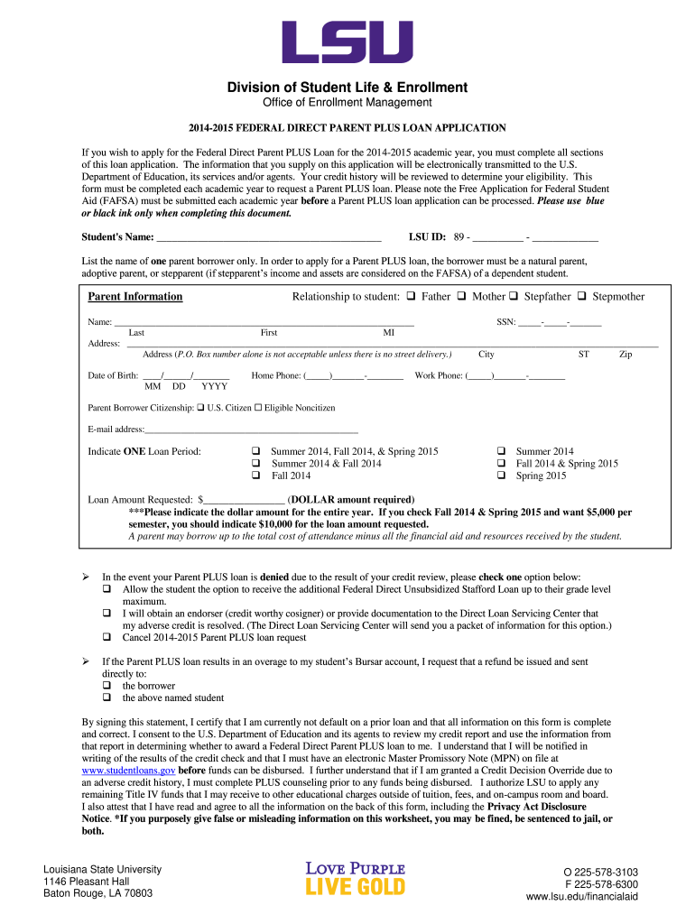  College Applications to Print for Lsu Form 2014