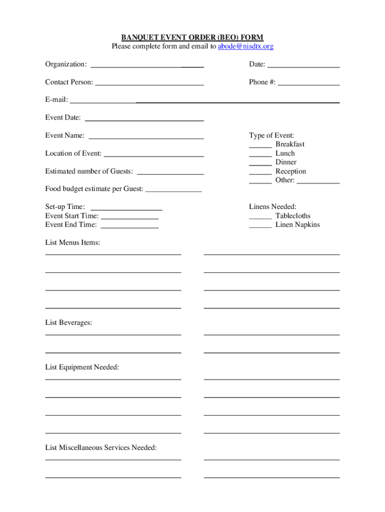 Beo Template  Form