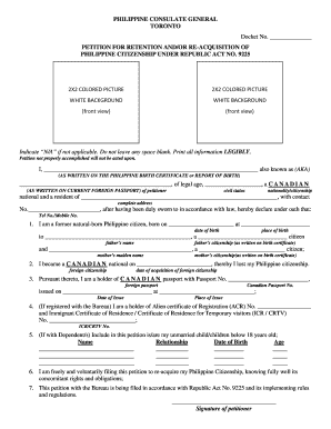 Dual Citizenship Application Form Philippines