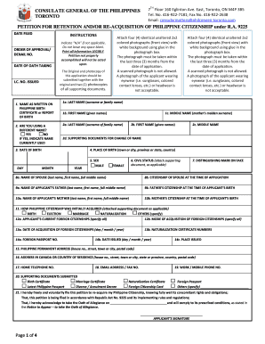 Dual Citizenship Philippines  Form