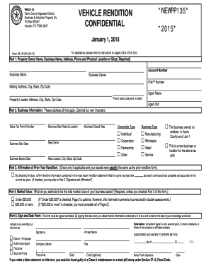 Vehicle Rendition Confidential  Form