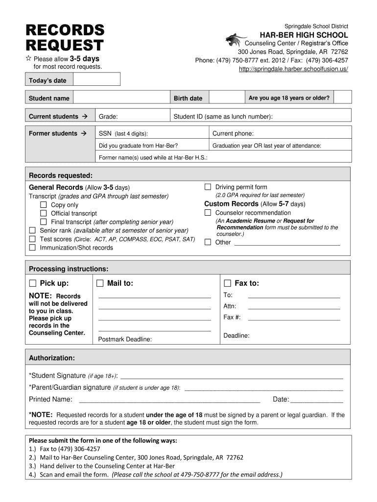 Library Request Form School