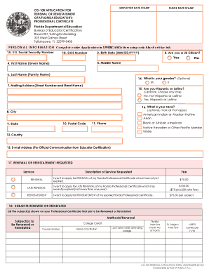 Renewal Application Cg10r  Form