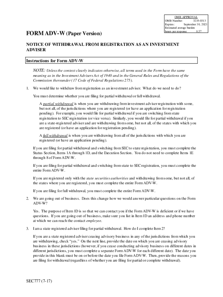  Sec Form Withdrawal 2017-2024