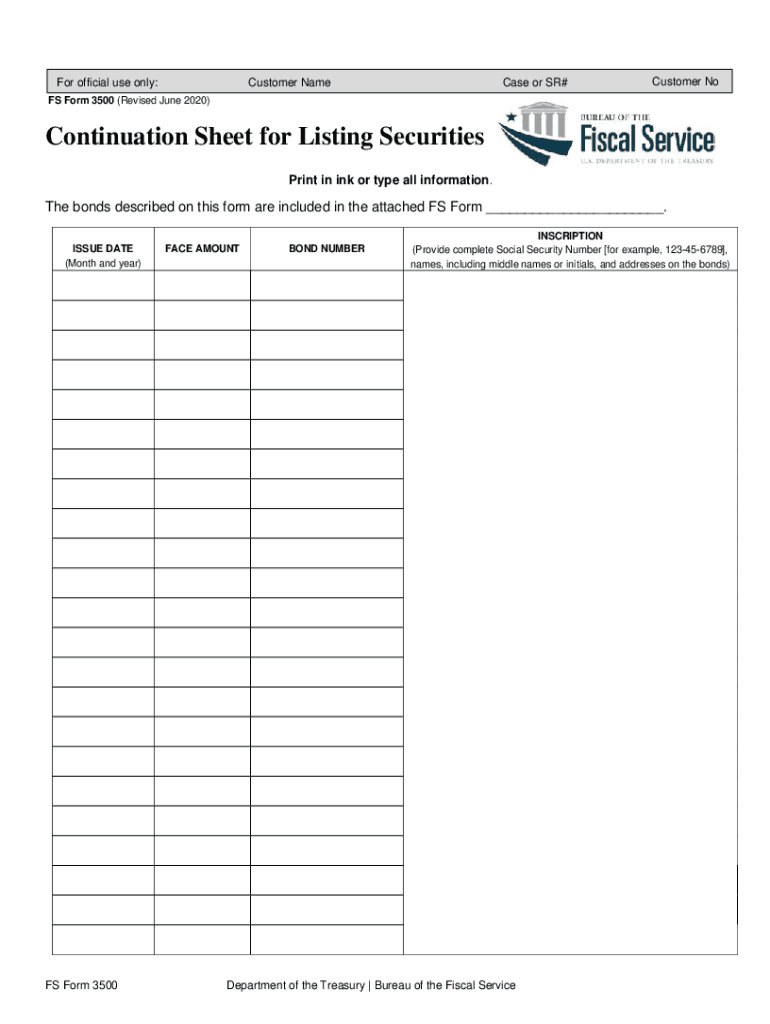 FS Form 3500 Revised June