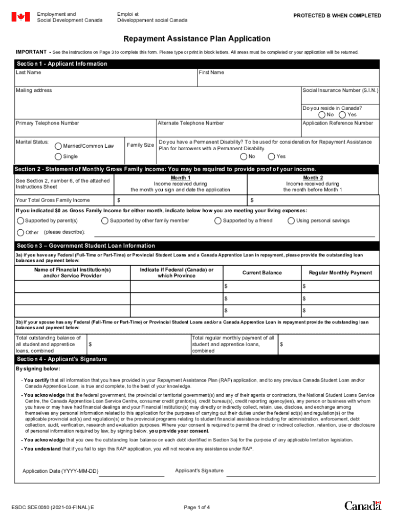 Employment and Social Development Canada Canada CaEmployment and Social Development Canada Departmental Ministry of Social Devel  Form