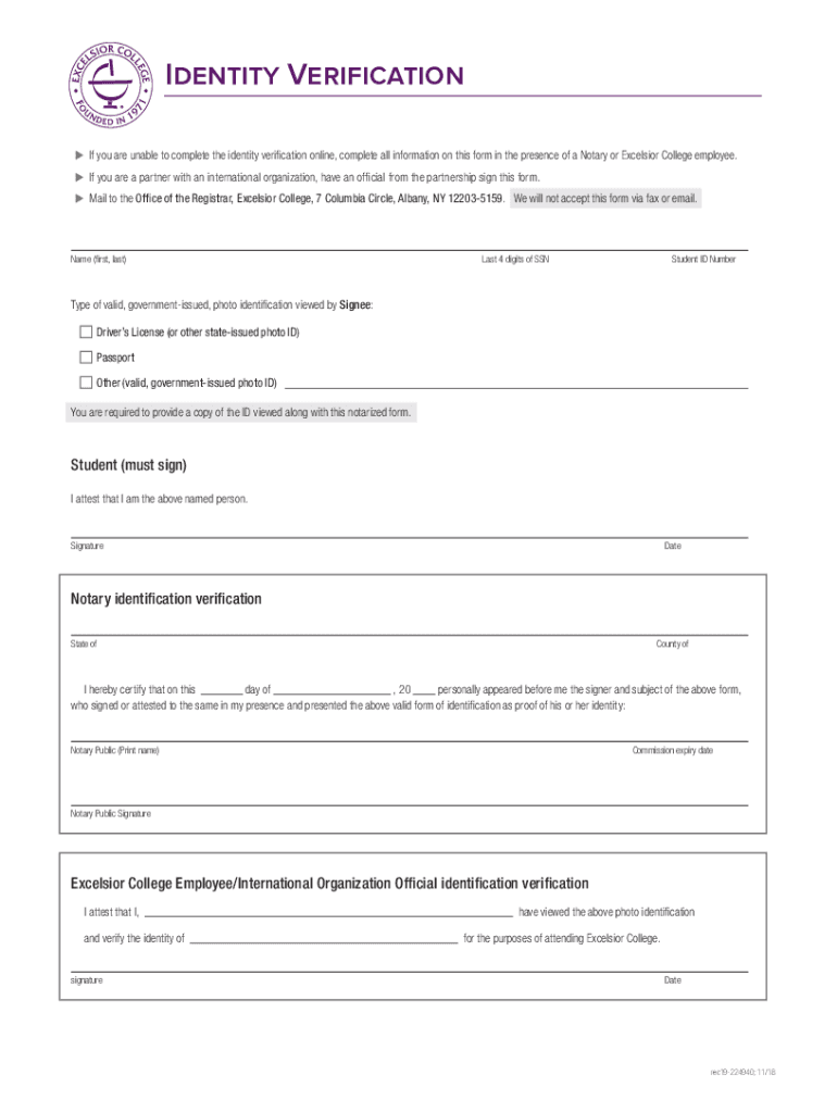 Excelsior College Form