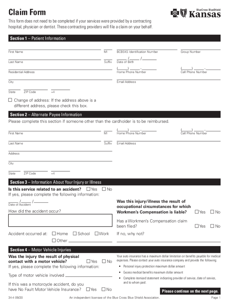 A SEPARATE CLAIM FORM MUST BE SUBMITTED for EACH PATIENT