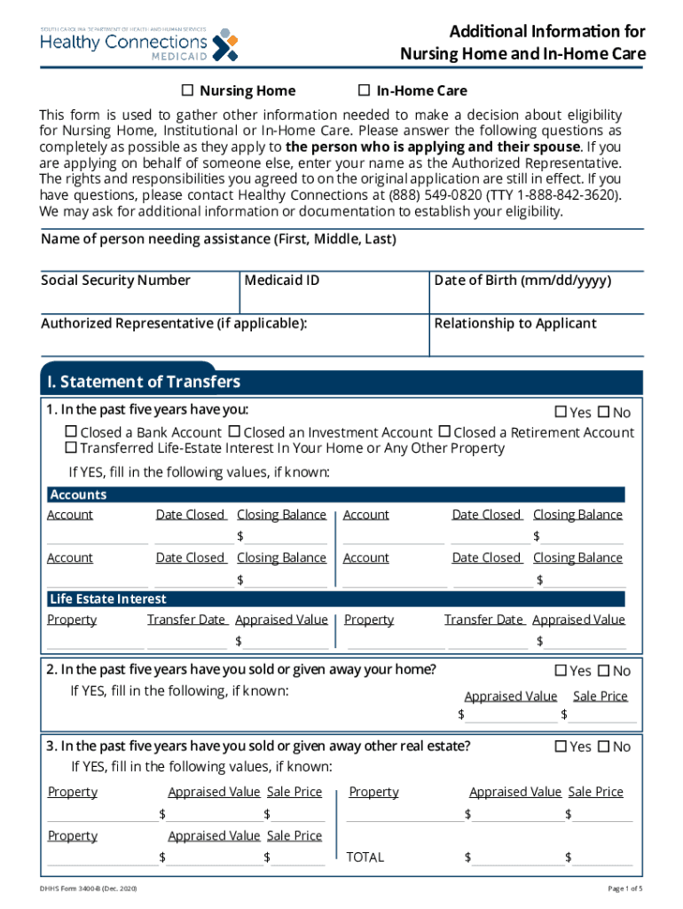  This Form is Used to Gather Other Information Needed to Make a Decision About Eligibility 2020-2024