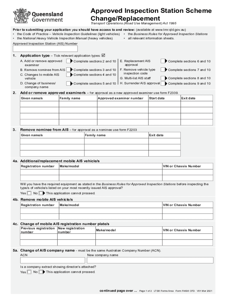 Approved Inspection Station Scheme  Form