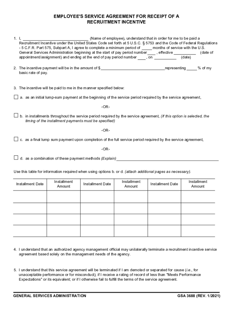 EMPLOYEE'S SERVICE AGREEMENT for RECEIPT of a RECRUITMENT  Form