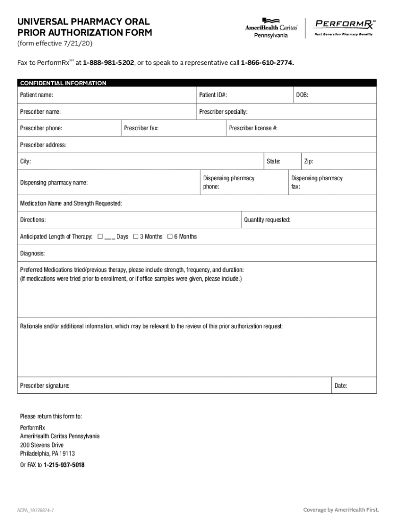 Universal Pharmacy Oral Prior Authorization Form